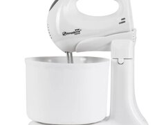 Mixer cu bol 2 in 1, Hausberg HB-3518, 5 trepte de viteza, functie turbo, Alb-Gri, design ergonomic