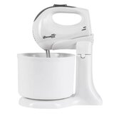 Mixer cu bol 2 in 1, Hausberg HB-3518, 5 trepte de viteza, functie turbo, Alb-Gri, design ergonomic